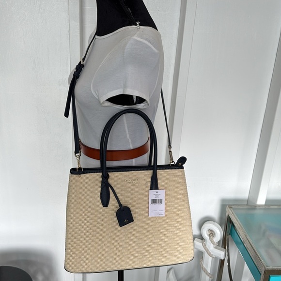 Kate Spade Bag Large Eva Woven Straw Tote Bag - Picture 11 of 17